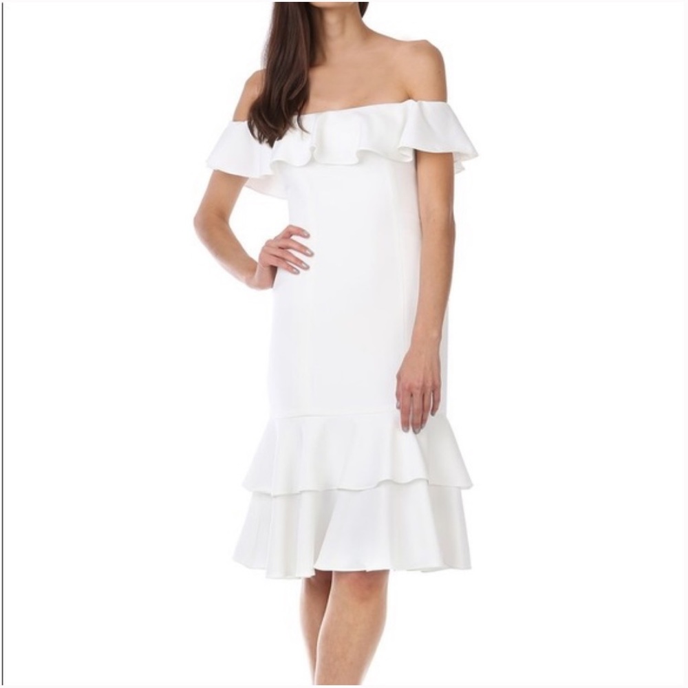 JAYGODFREY Revolve Momoa Strapless Ruffle Dress